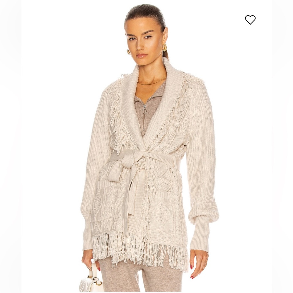 Jonathan Simkhai Cream Fringe Cardigan